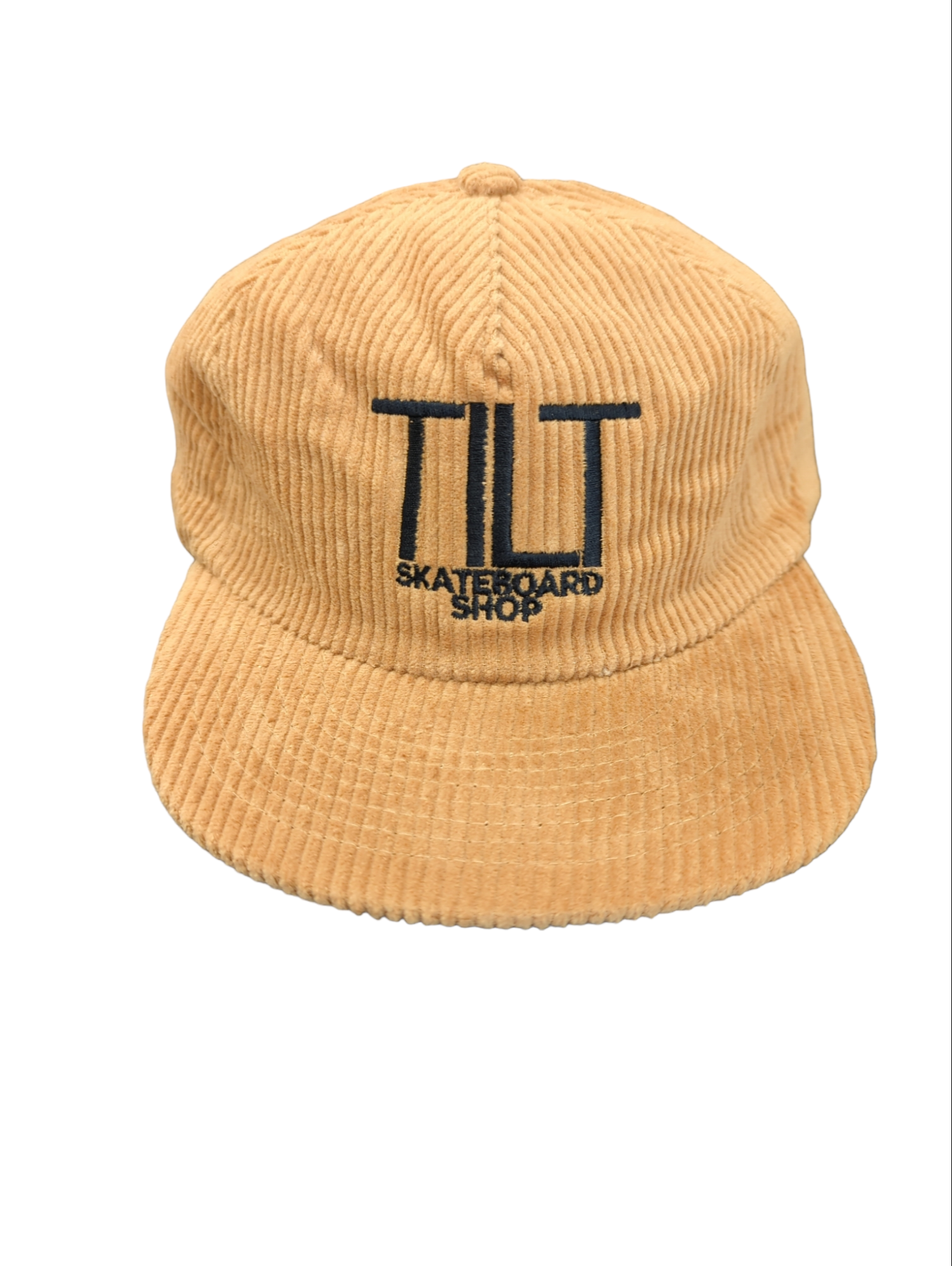 TILT SKATEBOARD SHOP SIGNATURE CORDUROY FLAT BRIM HAT - CAMEL