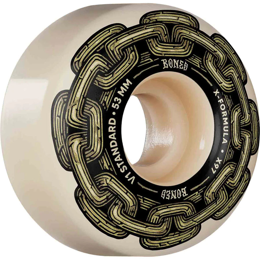 BONES X FORMULA V1 STANDARD 97A WHEELS (GOLD CHAIN) 53MM (SET OF 4)