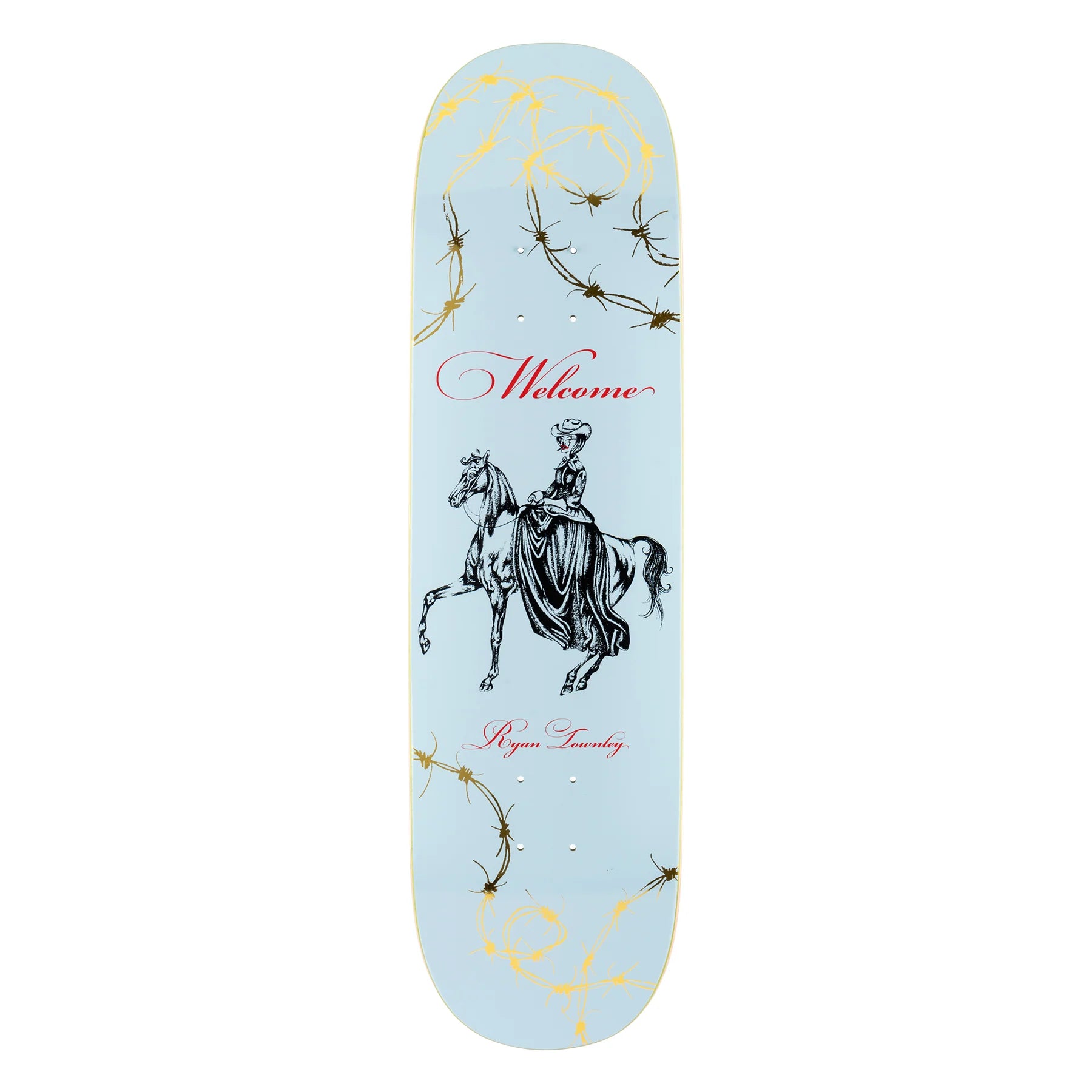 WELCOME RYAN TOWNLEY COWGIRL ON ENENRA - LIGHT BLUE/GOLD FOIL - 8.5&quot;
