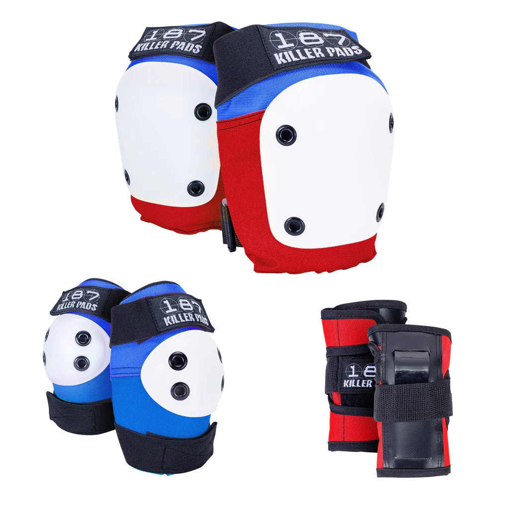 187 KILLER PADS KIDS PAD SIX PACK - RED/WHITE/BLUE